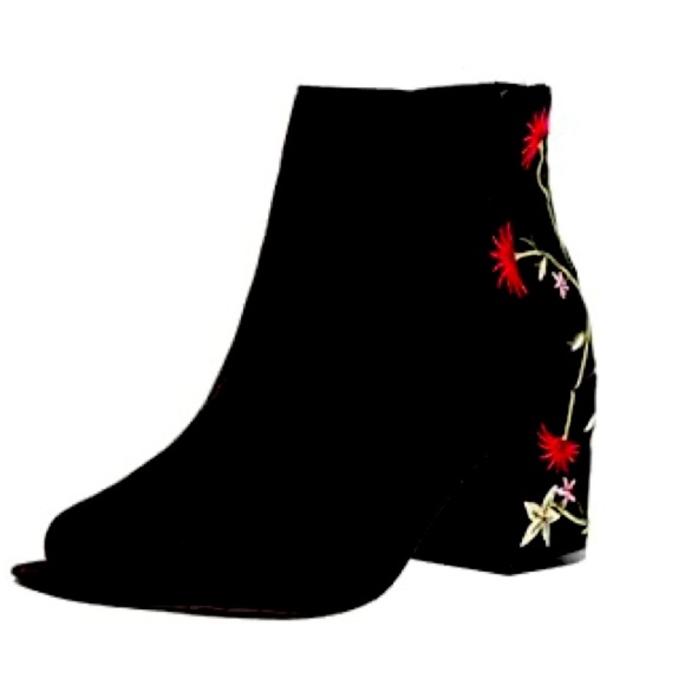 Kenneth Cole Reaction, open front Women’s Ride, Floral Booties.